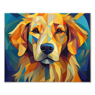 AI Cubism Dog Photo Print