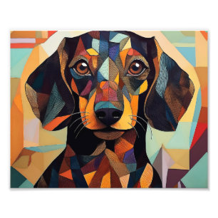 AI Cubism Dog Photo Print