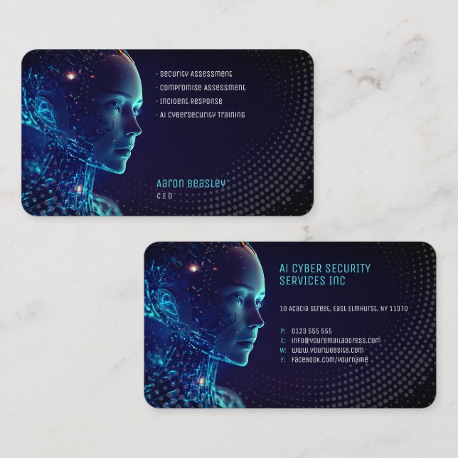 Ai Cyber Security Services | Security Consulting Business Card (Front/Back)
