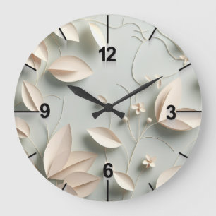 Ai design Cream Floral Wall Clock  Home decor