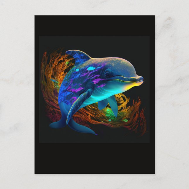 AI DOLPHIN SWIM #3 POSTCARD (Front)