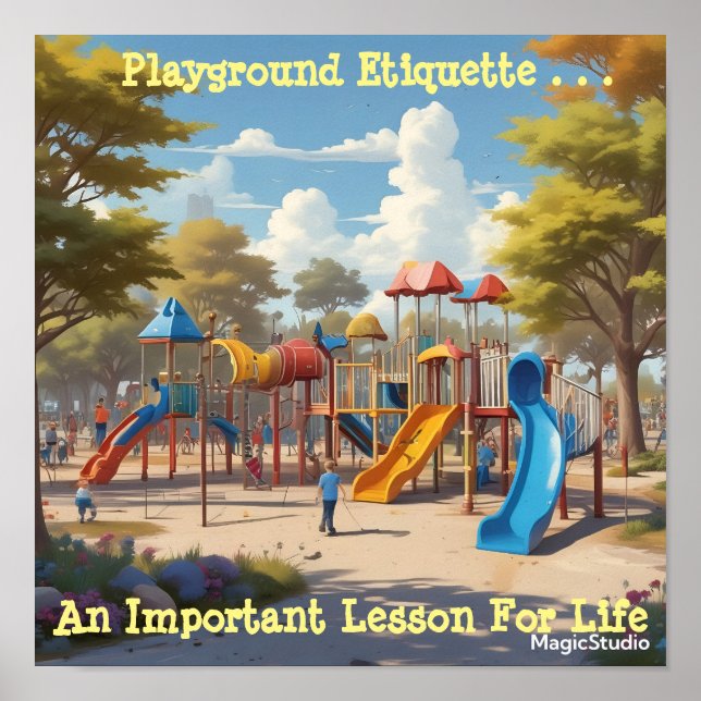 AI Downloadable Playground Etiquette Life Poster (Front)