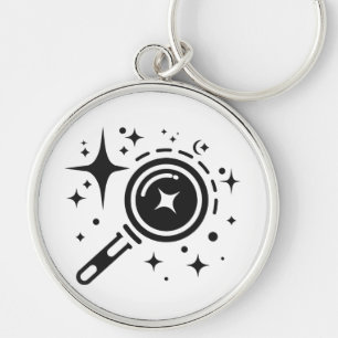 AI emblem Sparkle stars, beacon of the digital age Key Ring