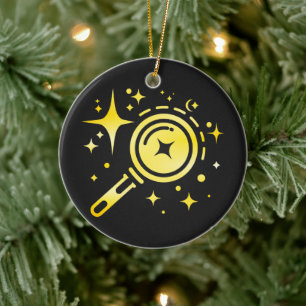 AI emblem Sparkle stars, beacon of the digital era Ceramic Ornament