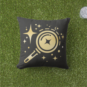 AI emblem Sparkle stars, beacon of the digital era Cushion
