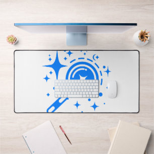 AI emblem Twinkle stars, beacon of the digital age Desk Mat