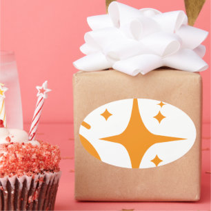 AI emblem Twinkle stars, beacon of the digital age Oval Sticker