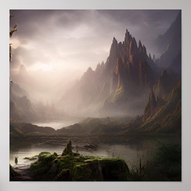 AI Fantasy Landscape #04 Poster (Front)