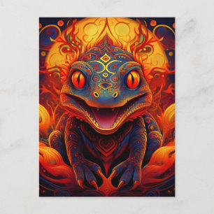 AI Fire Salamander Holiday Postcard