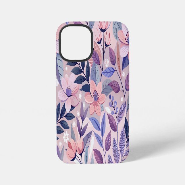 AI Floral iPhone 12 Mini Case – Elegant Style (Back)