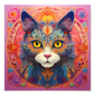 AI Flower Cat Photo Print