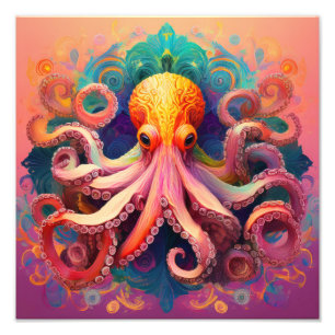 AI flower octopus Photo Print