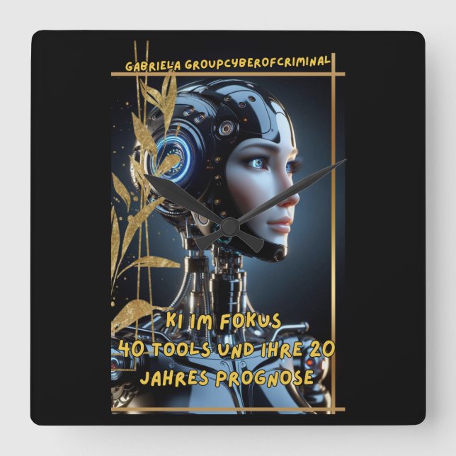 AI focus Square Wall Clock (Front)