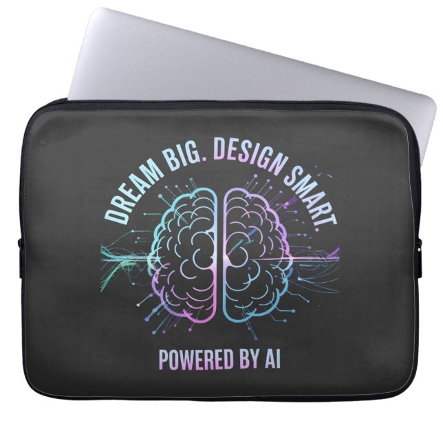 AI Futuristic Laptop Sleeve – Dream Big Design (Front)