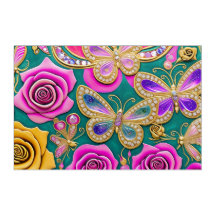 AI Generated Art - Butterflies and roses art décor