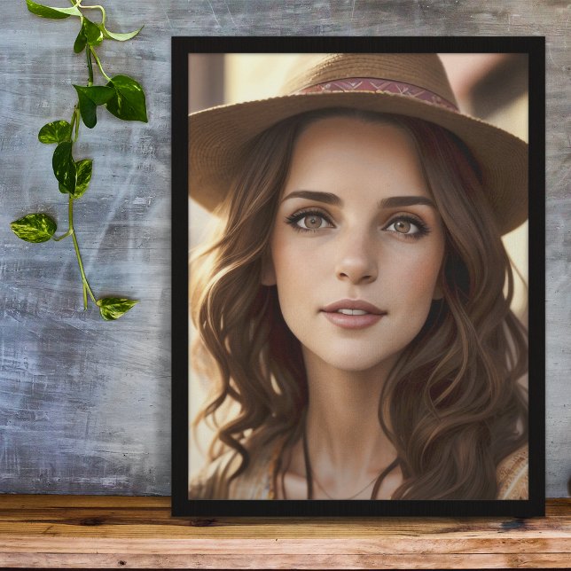 AI Generated Beautiful Bohemian Woman Portrait Poster (Creator Uploaded)