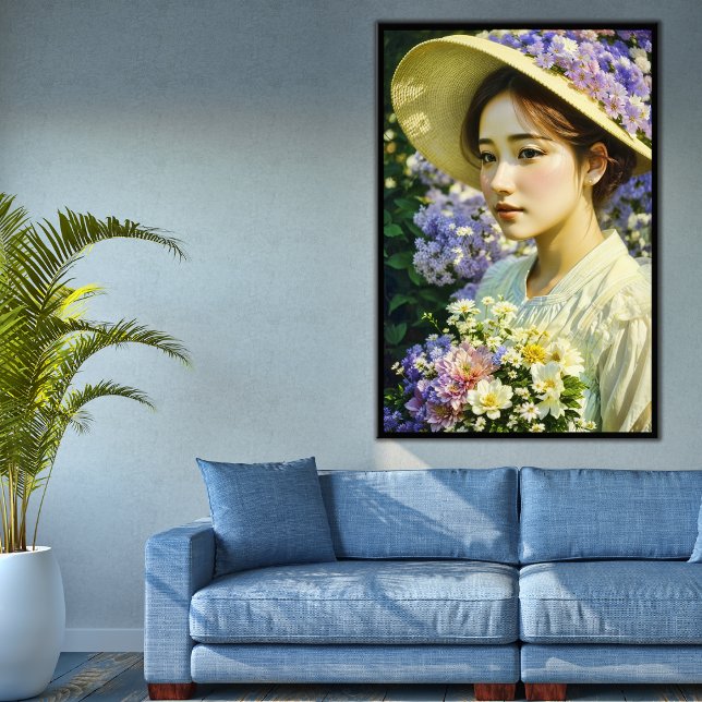 AI Generated Beautiful Floral Woman Art Portrait Poster (Creator Uploaded)