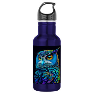 Ai generated Colourful Owl 532 Ml Water Bottle