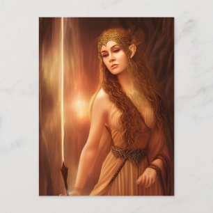 AI Generated Elven Goddess Postcard