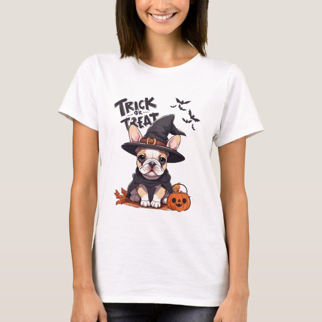 Ai Generated | French bulldog | Halloween T-Shirt (Front)
