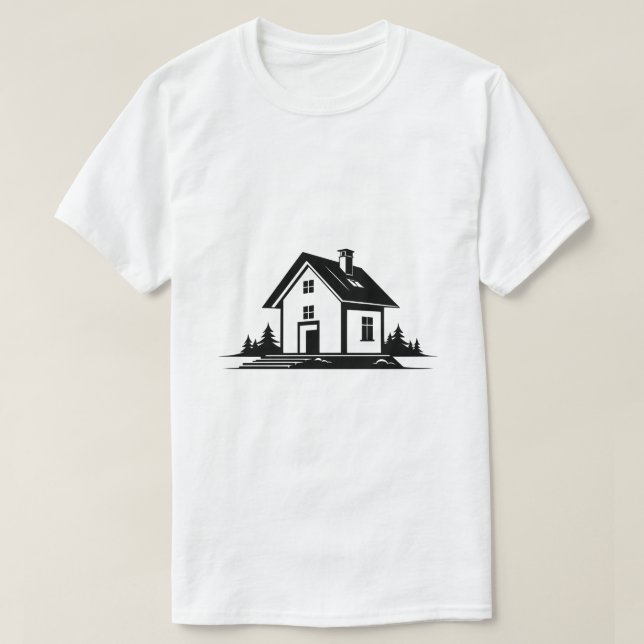 AI Generated House Architecture T-Shirt (Design Front)