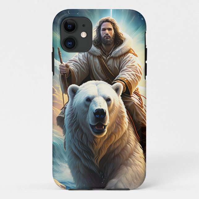 (AI Generated ) Jesus on a polar bear  Case-Mate iPhone Case (Back)