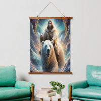 (AI Generated ) Jesus on a polar bear  Poster