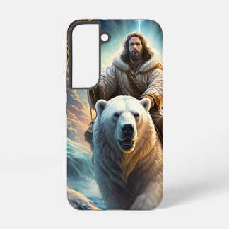 (AI Generated ) Jesus on a polar bear Samsung Galaxy Case