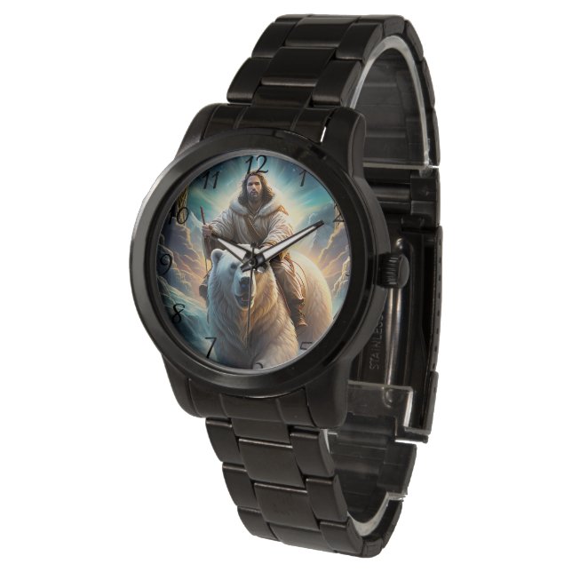 (AI Generated ) Jesus on a polar bear  Watch (Angled)