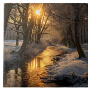 (AI generated) Winter Landscape Ceramic Tile