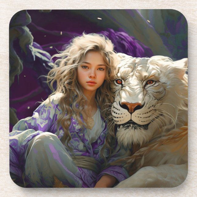 Ai Girl and Lion Coaster (Front)