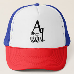 AI Hipster with Wearable Glasses and Moustache Trucker Hat