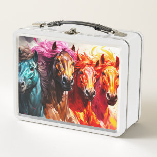 Ai Horses Metal Lunch Box