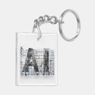 AI Industrial Letterform Architecture Art Key Ring
