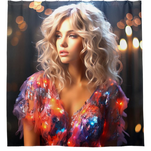 AI Lady Shower Curtain (Front)