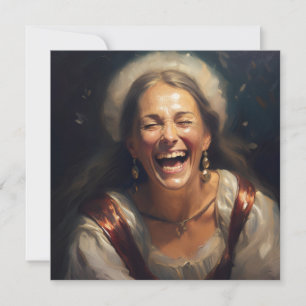 AI laughing woman Holiday Card