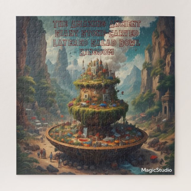 AI Layered Salad Bowl Kingdom Puzzle (Vertical)