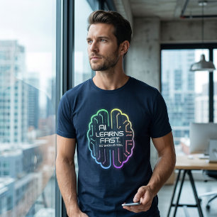 AI Learns Fast Tech Graphic T-Shirt Tri-Blend Shirt