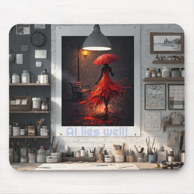 AI lies well! Mouse Pad (Front)