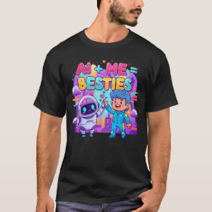 AI + Me = Besties Funny AI  T-Shirt