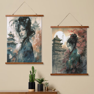 Ài & Min Chinese Artwork Hanging Tapestry