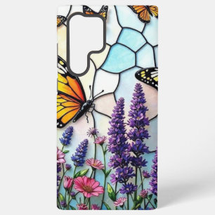 Ai Mossaic Stained Glass with Butterflies Samsung Galaxy Case