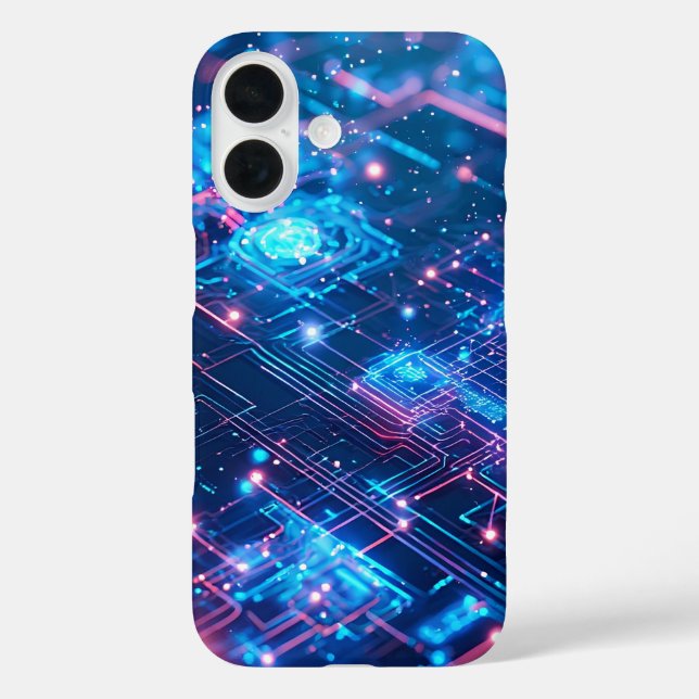 AI Neon Grid Case-Mate iPhone Case (Back)