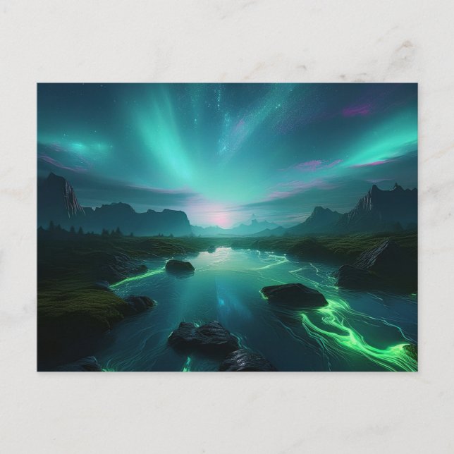 AI Neon Lanscape Postcard (Front)