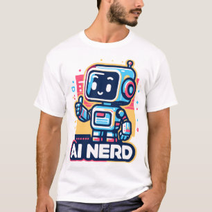 AI Nerd Retro Bot T-Shirt