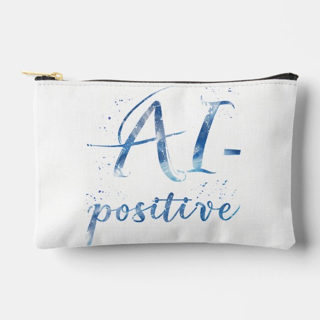 AI-Positive Text Art Accessory Pouch (Front)