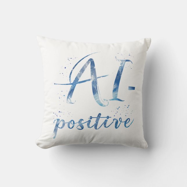 AI-Positive Text Art Cushion (Front)