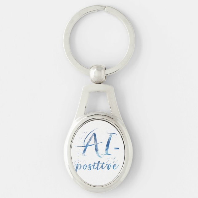 AI-Positive Text Art Key Ring (Front)