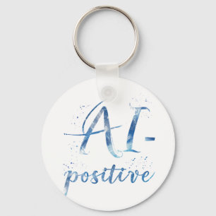 AI-Positive Text Art Key Ring