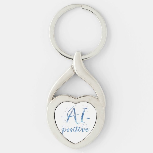 AI-Positive Text Art Key Ring (Front)